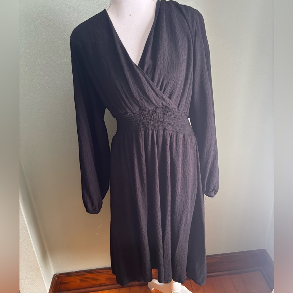 Draper James Black Long Sleeve Dress